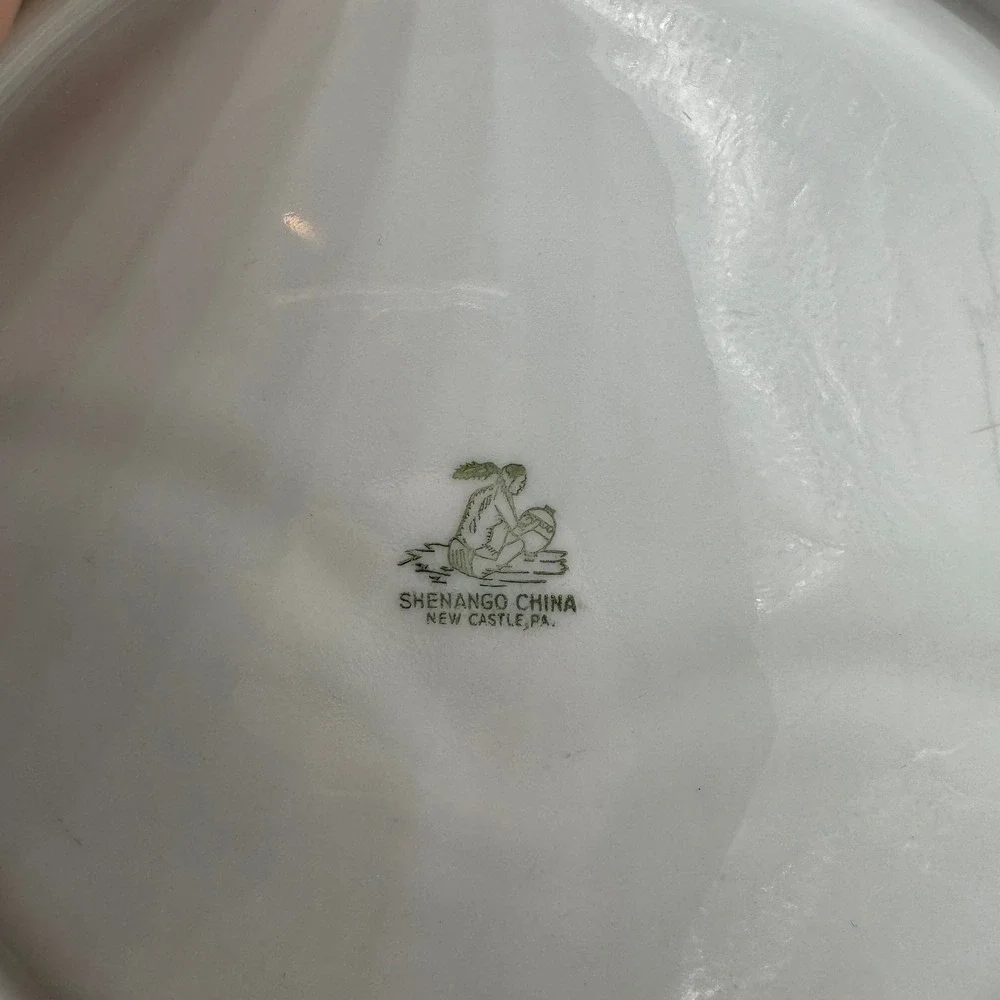 Shenango China Red Willow Divided Grill Plate Vintage Restaurant Ware 9.75in